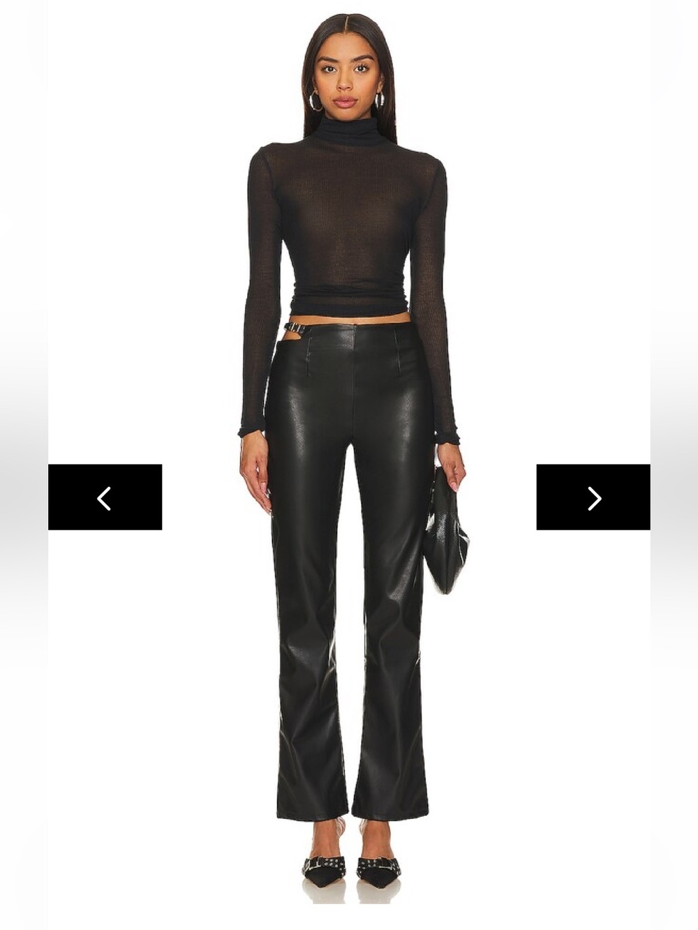 superdown Black Faux Leather Flared Pants BRAND NEW NEVER WORN